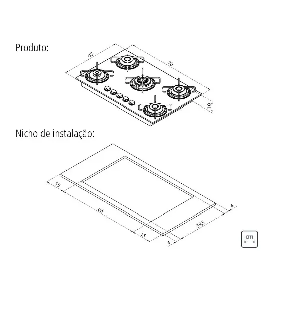 Cooktop a Gás Tramontina Glass Brasil 5 Bocas – Mesa de Vidro Preto e Tripla Chama 94708/502 - Image 3