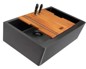 Cuba Farm 600X365X200mm FM 650 AllBlack Semi-Encaixe SINK