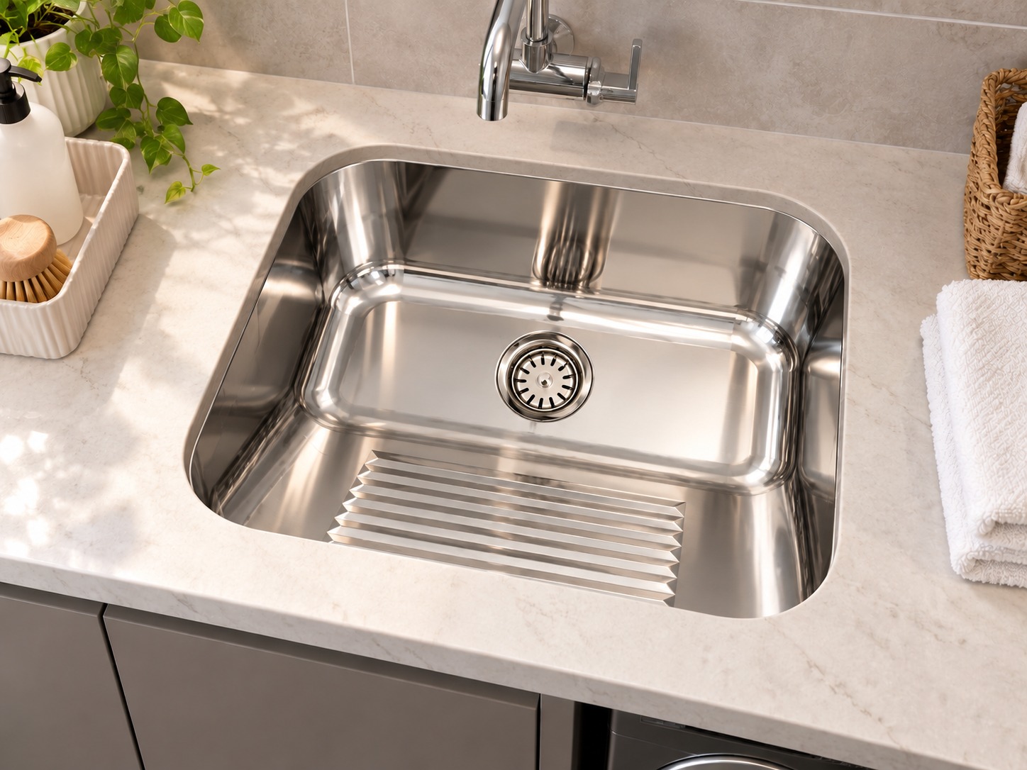 Tanque Alto Brilho Inox 500x400x215mm – WashHouse Hidronox | Design Moderno