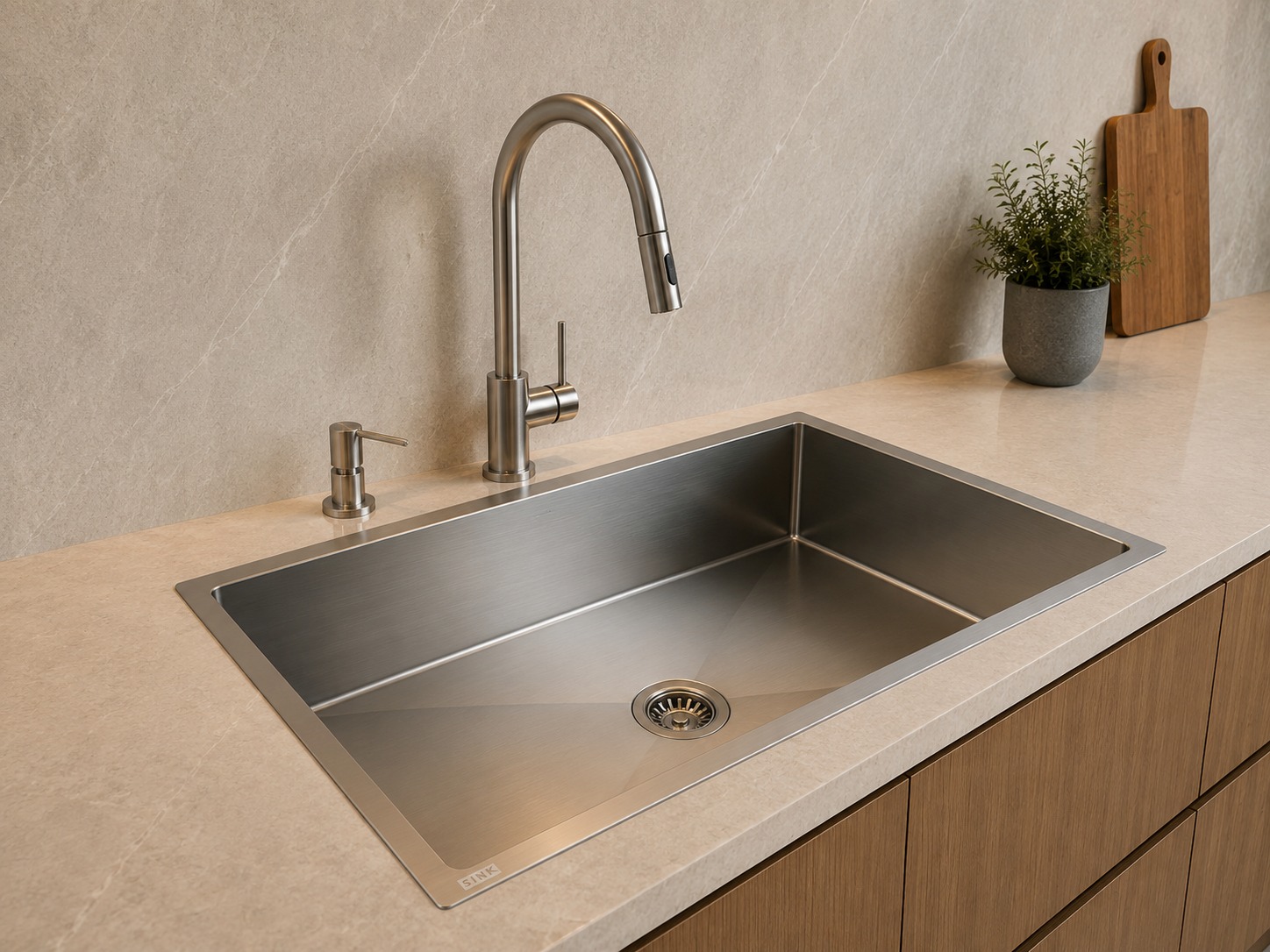 Cuba Quadra 70 Handmade Gourmet QD70 R10 Inox 700X400X200mm Escovado SINK - Imagem 2