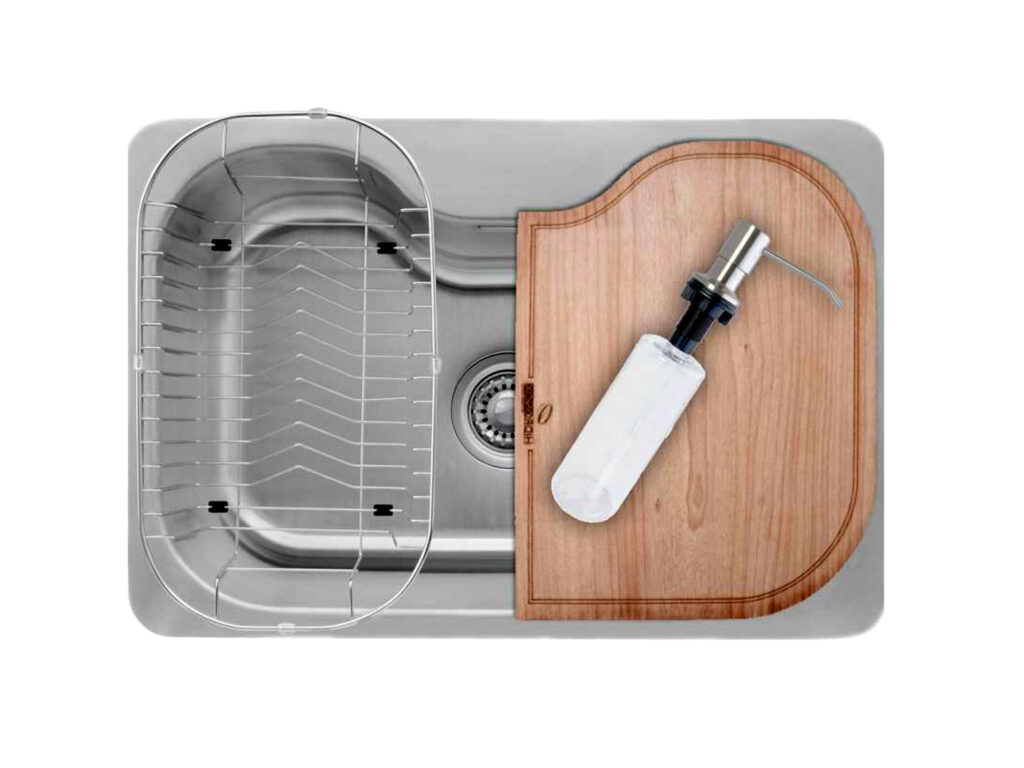 Cuba Inox 590X380X210 BIG BOWL Embutir Com ACESSORIOS Escovada Hidronox