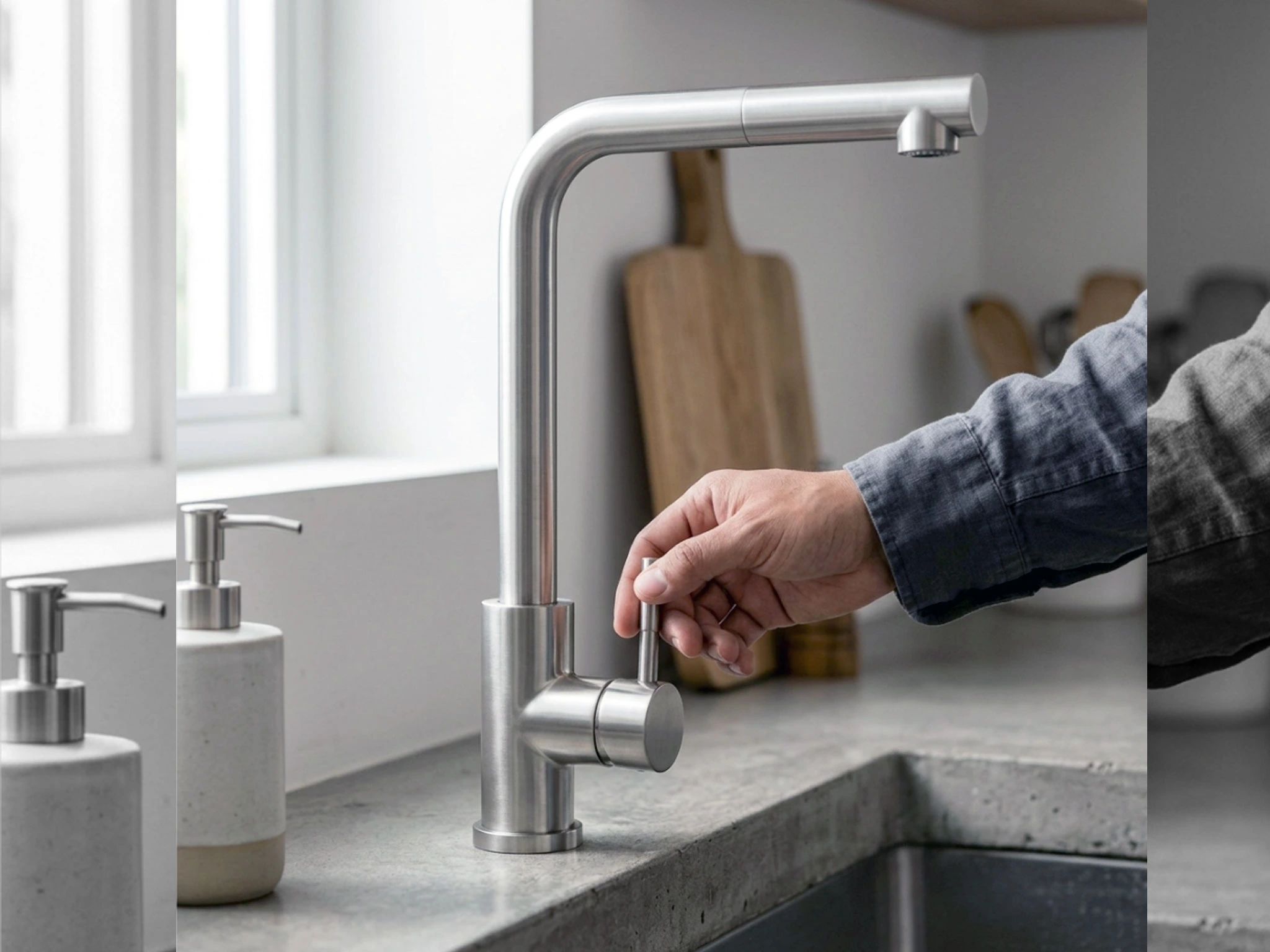 Misturador Monocomando 333-ES Inox Escovado com Extensor SINK - Imagem 4