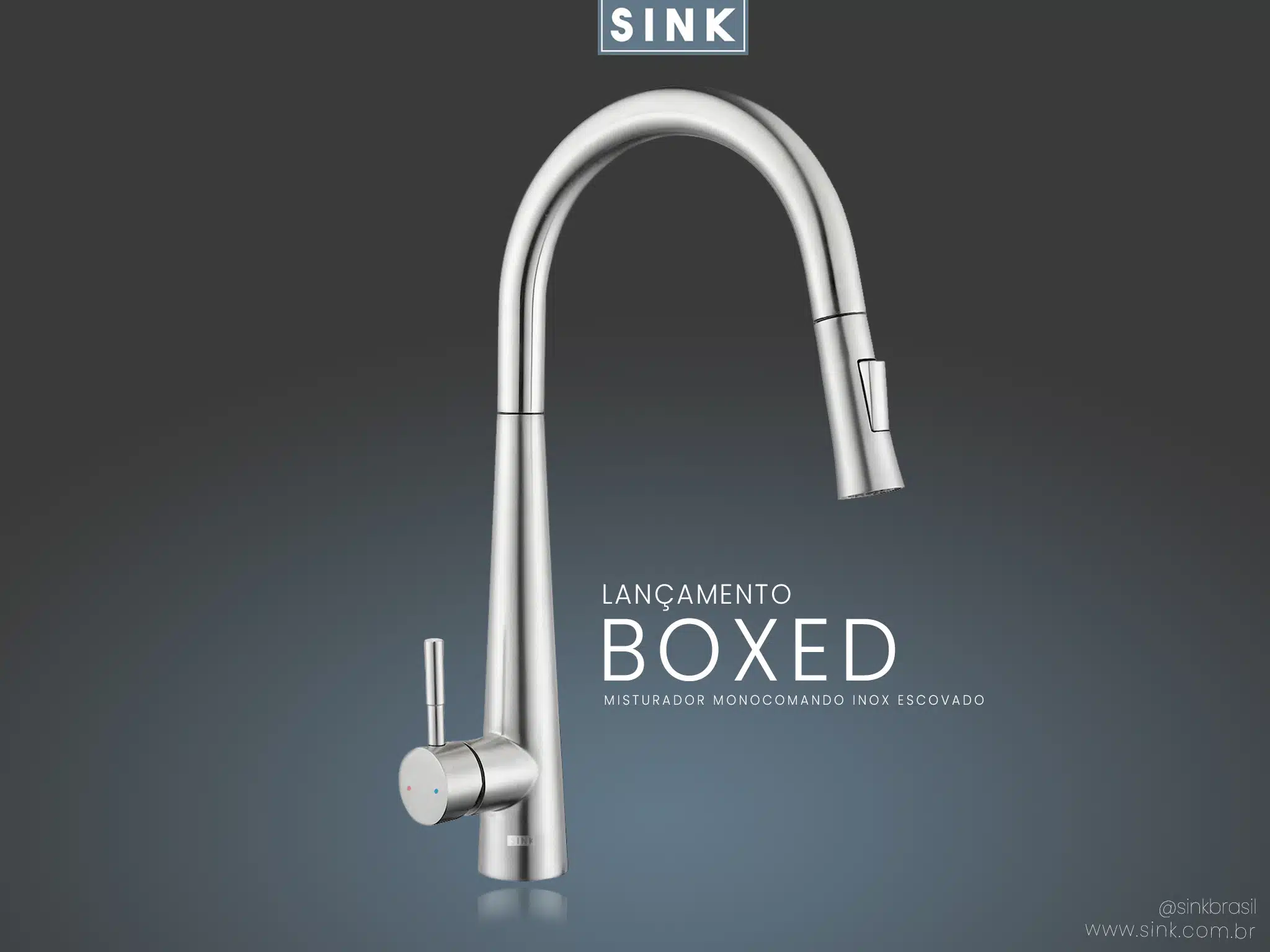 Misturador Monocomando Boxed BX331-ES Inox Escovado SINK - Imagem 7