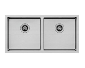 Cuba Dupla Inox Square Light [40+40] 890x450x200mm Escovada Valvula Redonda SINK