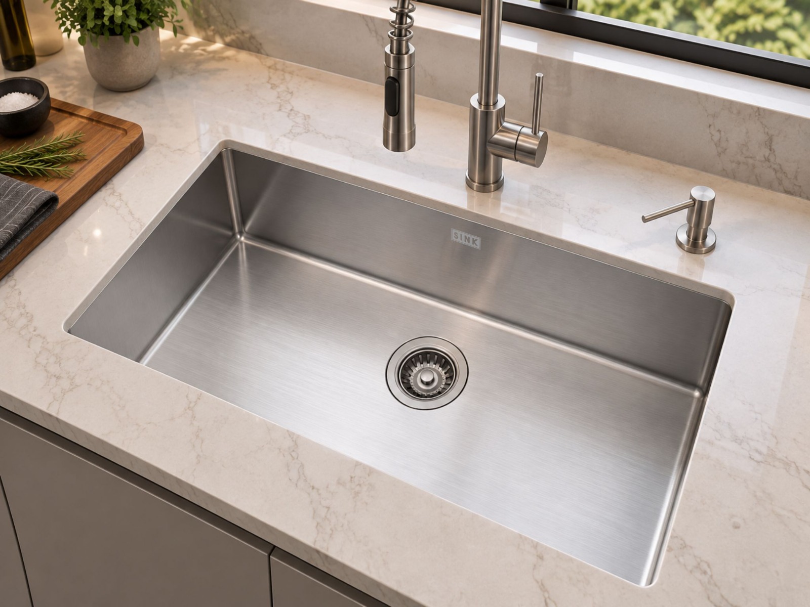 Cuba Inox Square Light 700X400X200mm Embutir Escovada Sink