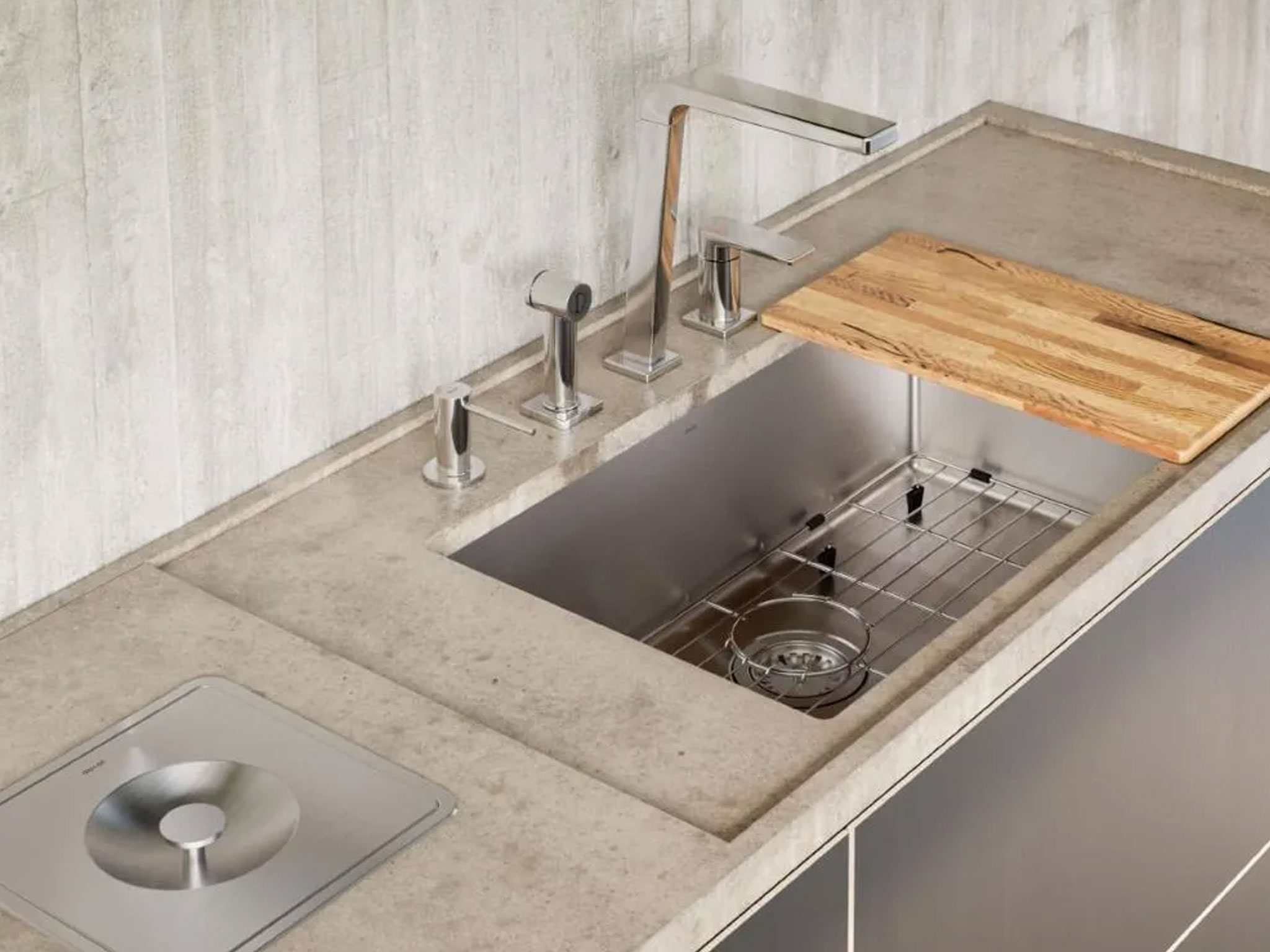 Cuba Bistrô 700x400x200mm Escovado com Acessórios e Lixeira FSC100% Docol 90021166016 - Imagem 2